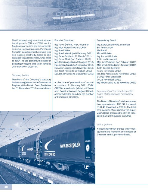 AnnuAl report 2010 - ZSSK Cargo