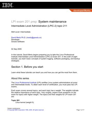 LPI exam 201 prep: System maintenance