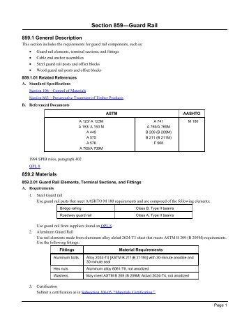 Section 859âGuard Rail Components