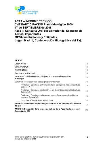 Mesa Sectorial Instituciones y Entidades (17 de Septiembre de 2008).