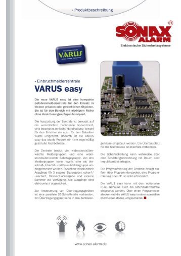 VARUS easy Seite1.psd - SONAX-ALARM