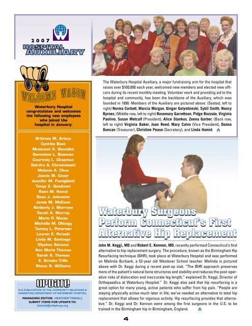 IN THIS ISSUE The Newsletter for Waterbury Hospital & its Network ...