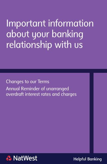 Important information about your banking relationship with ... - NatWest