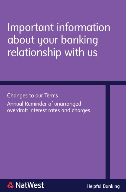 Important information about your banking relationship with ... - NatWest