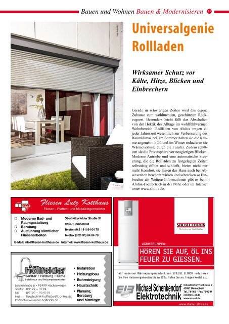 Bauen und Wohnen - Remscheid General-Anzeiger