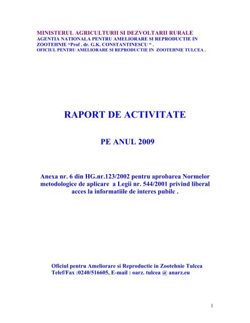 RAPORT DE ACTIVITATE - anarz