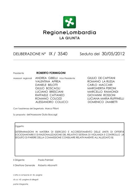 DGR 3540 del 30-05-2012 Procedure e requisiti vigilanza - Arlea