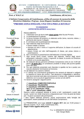 premio anna stegani, una vita per la scuola - Circolo didattico ...