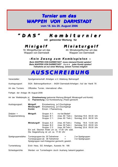 Turnier um das Wappen von Darmstadt - des BGC Wien