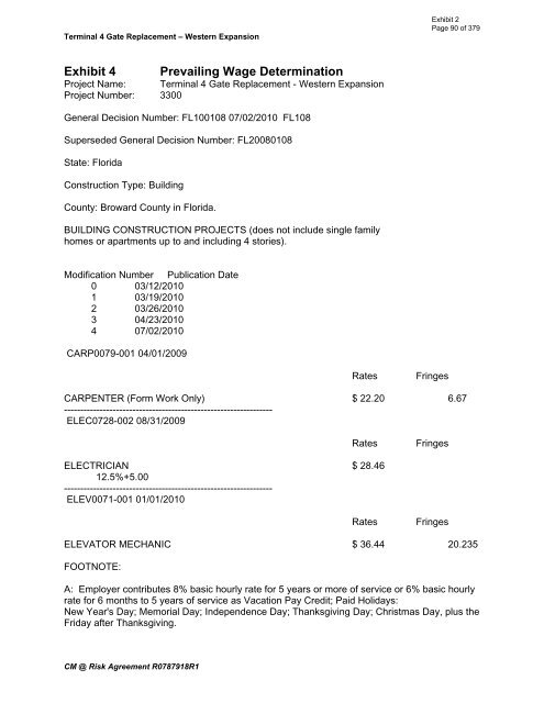 AGREEMENT between BROWARD COUNTY and Cummings ...