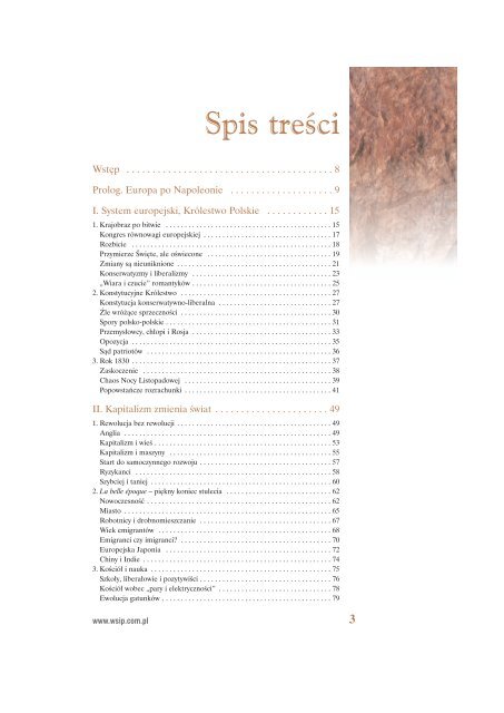 Spis treÃ„Â˜ci - WSiP