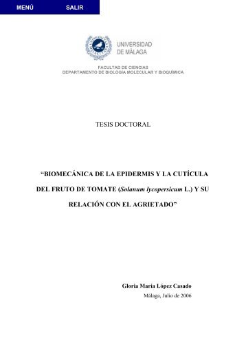 BIOMECÁNICA DE LA EPIDERMIS Y LA CUTÍCULA DEL FRUTO ...