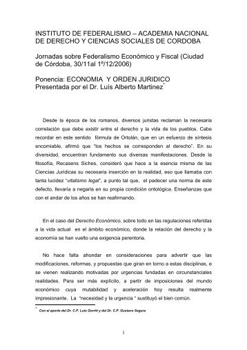 ECONOMIA Y ORDEN JURIDICO - Universidad Catolica de Salta