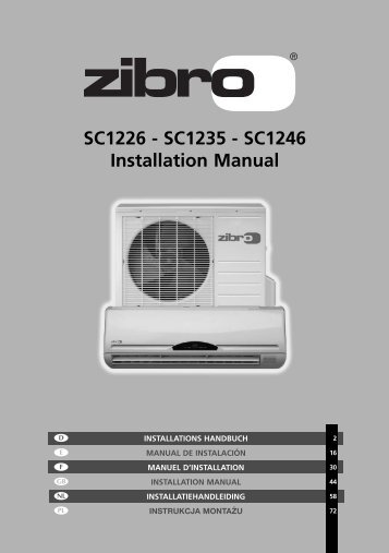 SC1226 - SC1235 - SC1246 Installation Manual - Zibro