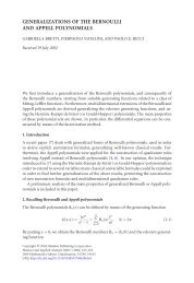 Generalizations of the Bernoulli and Appell polynomials