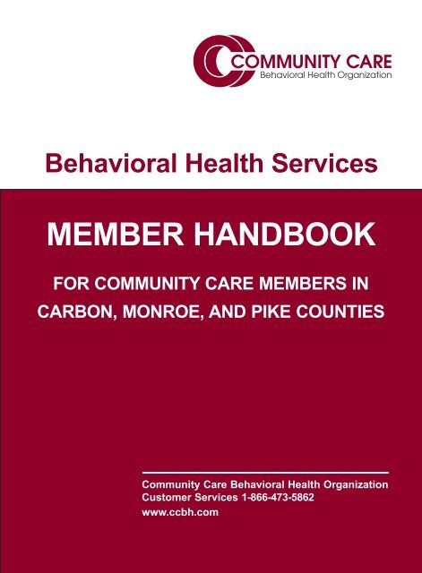 MEMBER HANDBOOK - Community Care Behavioral Health