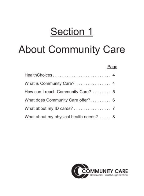 MEMBER HANDBOOK - Community Care Behavioral Health