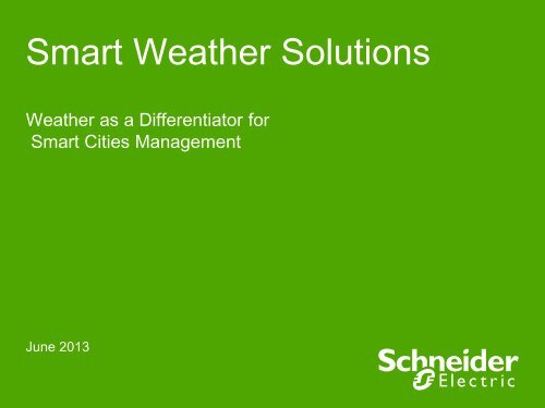 Smart Weather Solutions - Schneider Electric