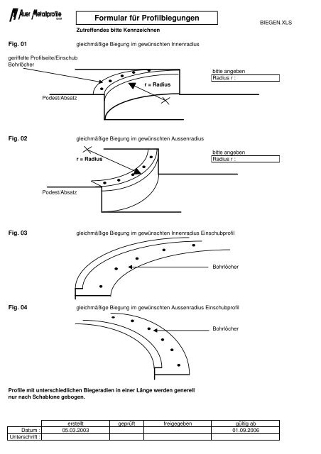 Formular fÃƒÂ¼r Profilbiegungen - Auer-metallprofile.de