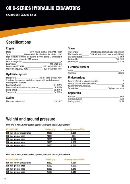 cx c-series hydraulic excavators - Case Construction Equipment ...