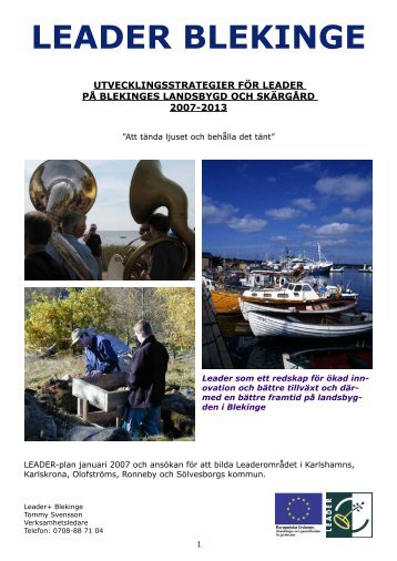 Handlingsplan Leader Blekinge - strategi - Karlskrona kommun