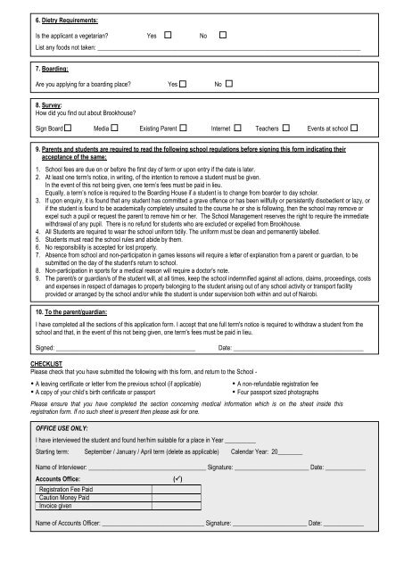 Download Application Form - Brookhouse International School