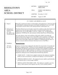 MIDDLETOWN AREA SCHOOL DISTRICT - the Middletown Area ...