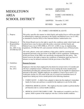 MIDDLETOWN AREA SCHOOL DISTRICT - the Middletown Area ...