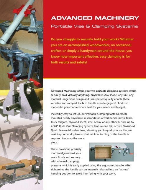 your Portable Clamping Systems Brochure - Advanced Machinery
