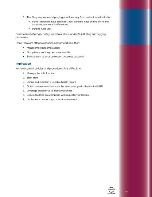 Health Information Management Operational Assessment