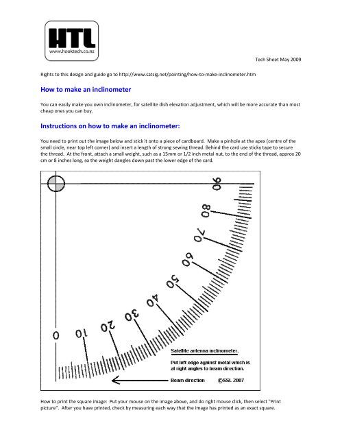 Homemade Inclinometer Protractor How to make an Inclinometer - Dish TV Technologies