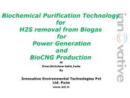 Biochemical Purification Technology for H2S removal from Biogas ...