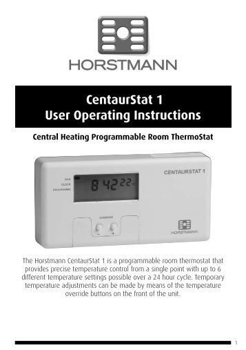 CentaurStat 1 User Guide - Horstmann