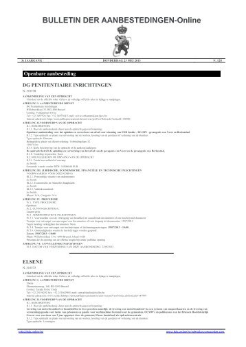 BULLETIN DER AANBESTEDINGEN-Online