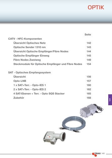 Seite CATV - HFC-Komponenten Übersicht Optisches Netz ... - Triax