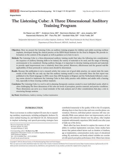 Auditory Integration Listening Program – YEYCDB