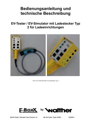 Bedienungsanleitung und technische Beschreibung EV-Tester / EV ...
