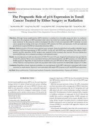 The Prognostic Role of p16 Expression in Tonsil Cancer Treated by ...