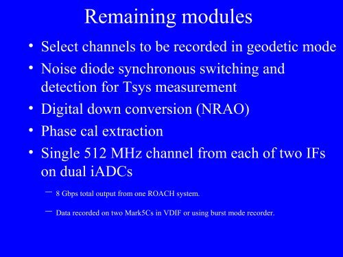 Haystack/NRAO VLBI Digital Backend on the ROACH ... - CASPER