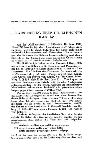 LUKANS EXKURS ÃœBER DIE APENNINEN II 396-4'3$