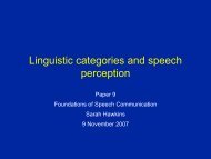 Linguistic categories and speech perception