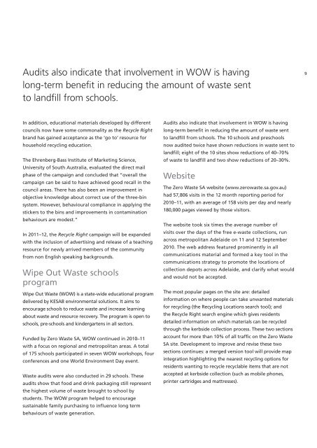 Annual Report 2010-11 - Zero Waste SA - SA.Gov.au