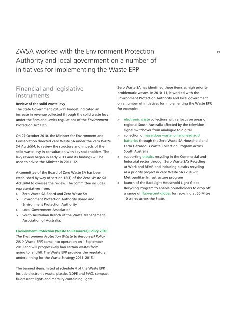 Annual Report 2010-11 - Zero Waste SA - SA.Gov.au