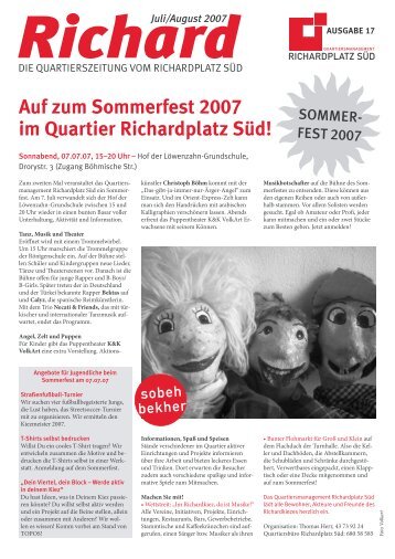 Sommer im Richard-Quartier â€“ das programm