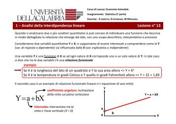 Y a bX = + - Dipartimento di Economia e Statistica