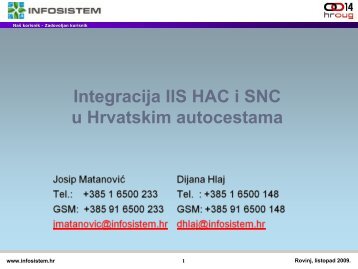 Integracija IIS HAC i SNC u Hrvatskim autocestama - HrOUG