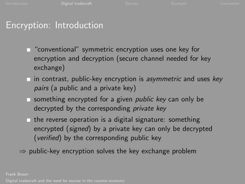 Digital tradecraft and the need for escrow in the ... - Shadow Life