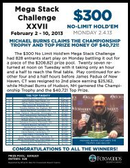 300 No-Limit Hold'em - Foxwoods Resort Casino