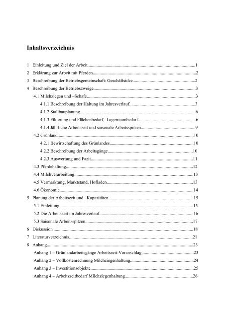 Betriebsbeschreibung und Voranschlag der ... - LandBau eV