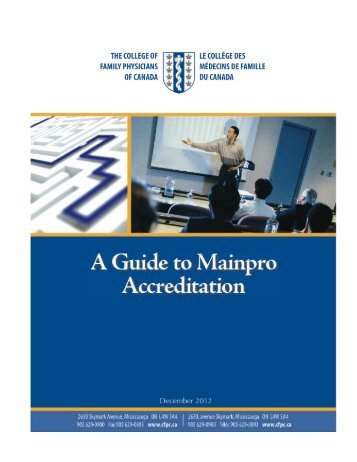 A Guide to Mainpro Accreditation - The College of Family Physicians ...